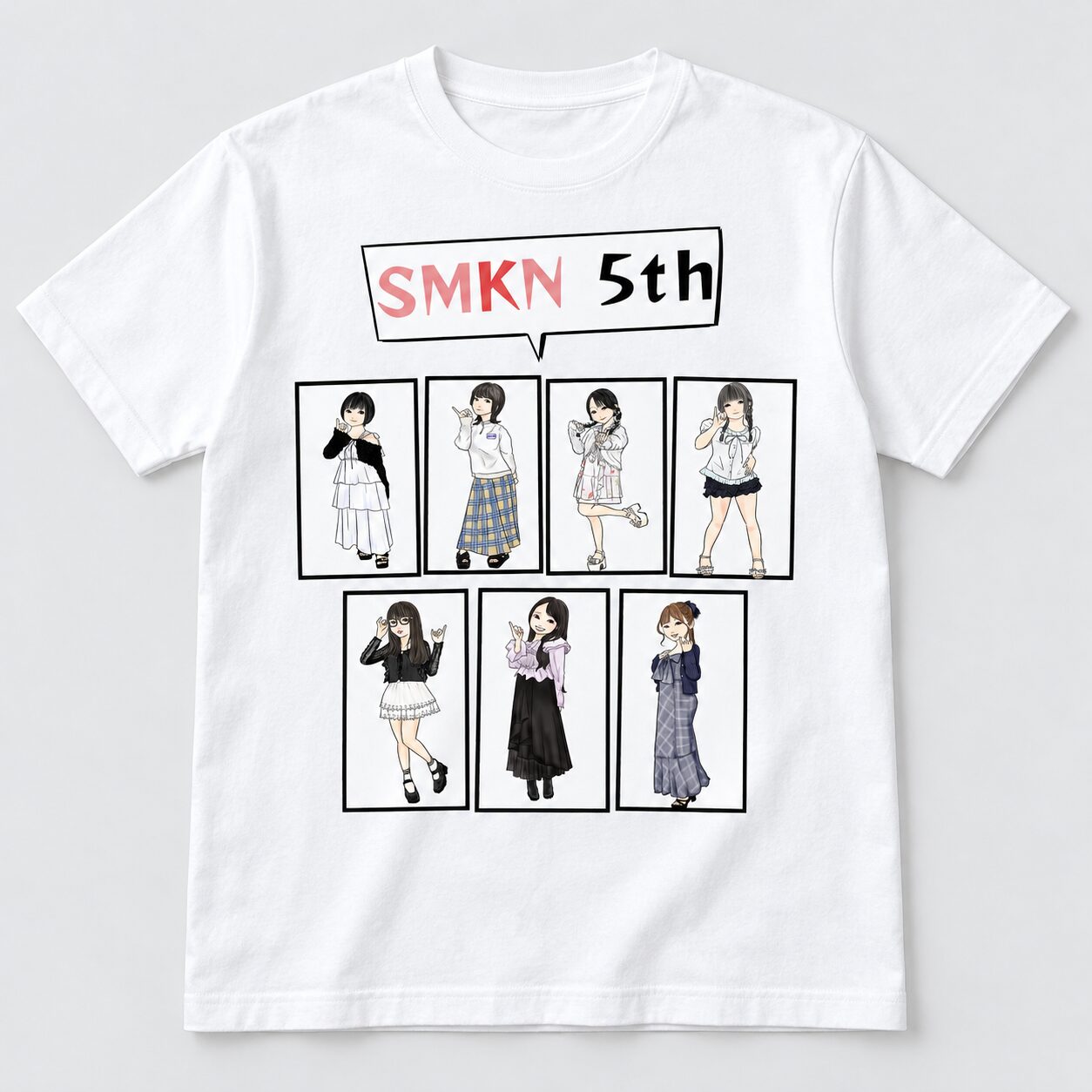 スマカノ5周年記念Tシャツ A〈コミックver./ホワイト〉の完成イメージ