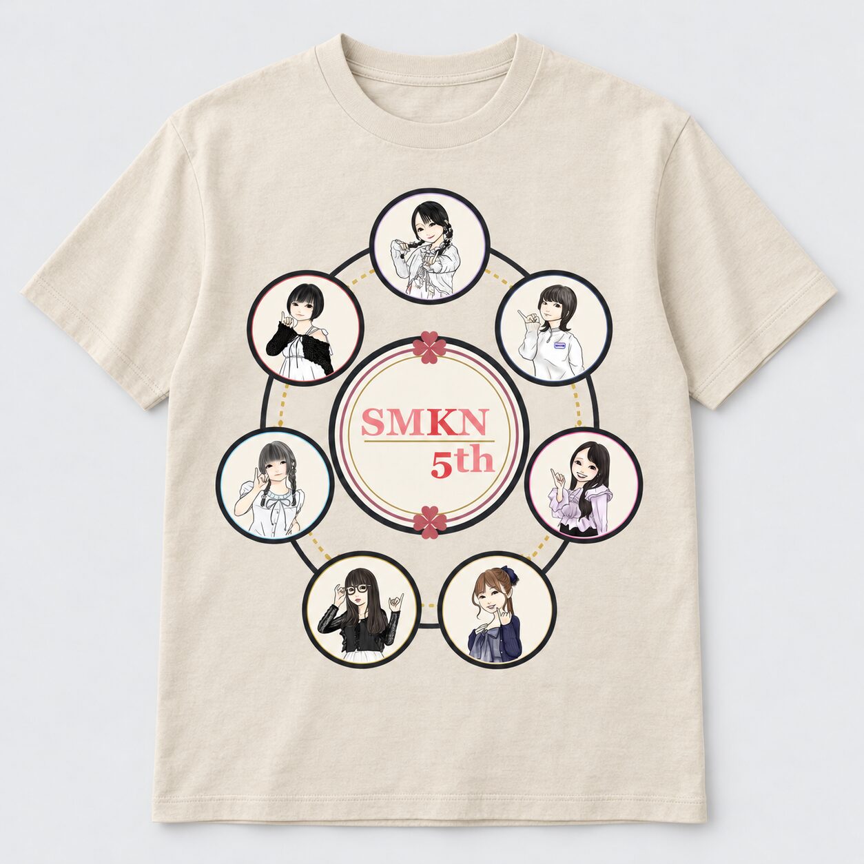 スマカノ5周年記念Tシャツ B〈サークルver./ライトベージュ〉の完成イメージ